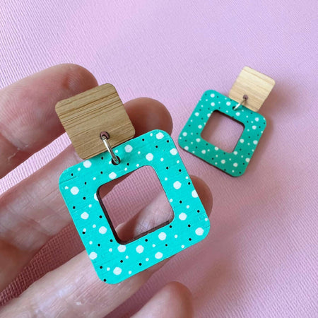 Painted Wood Earrings