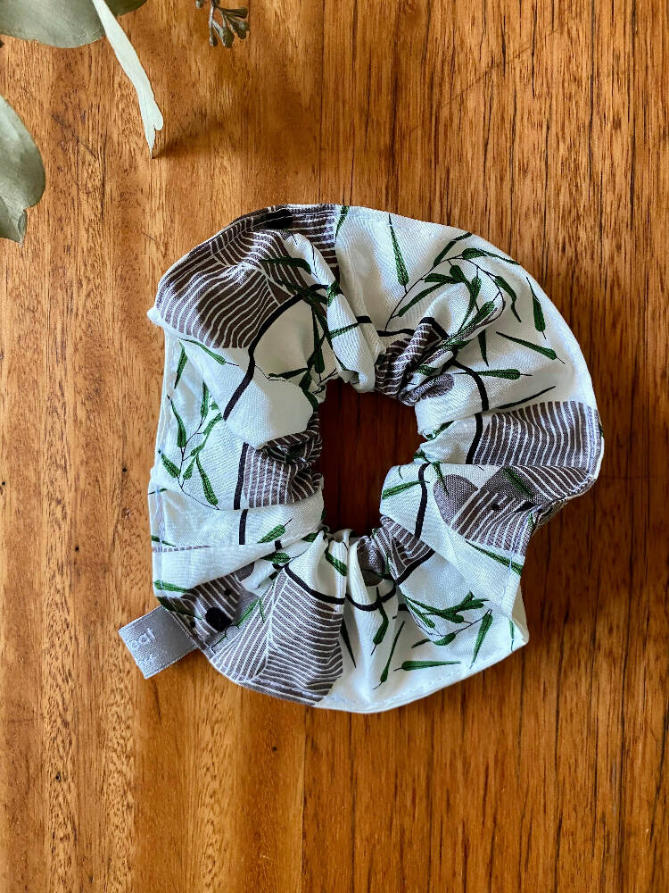 scrunchie - koalas / Australian animals / green grey white / organic cotton