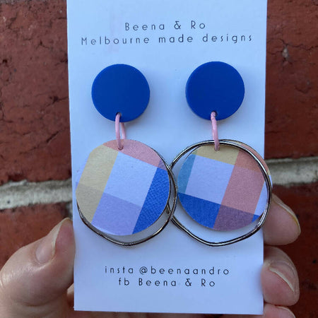 Pastel checked earrings