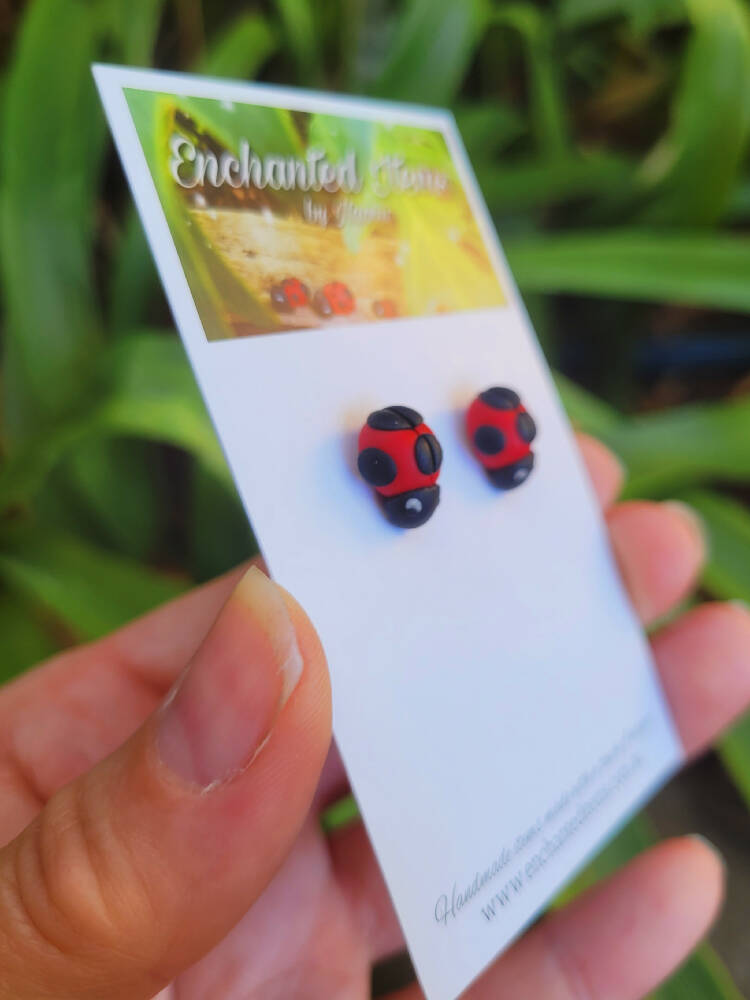 Ladybird stud earrings