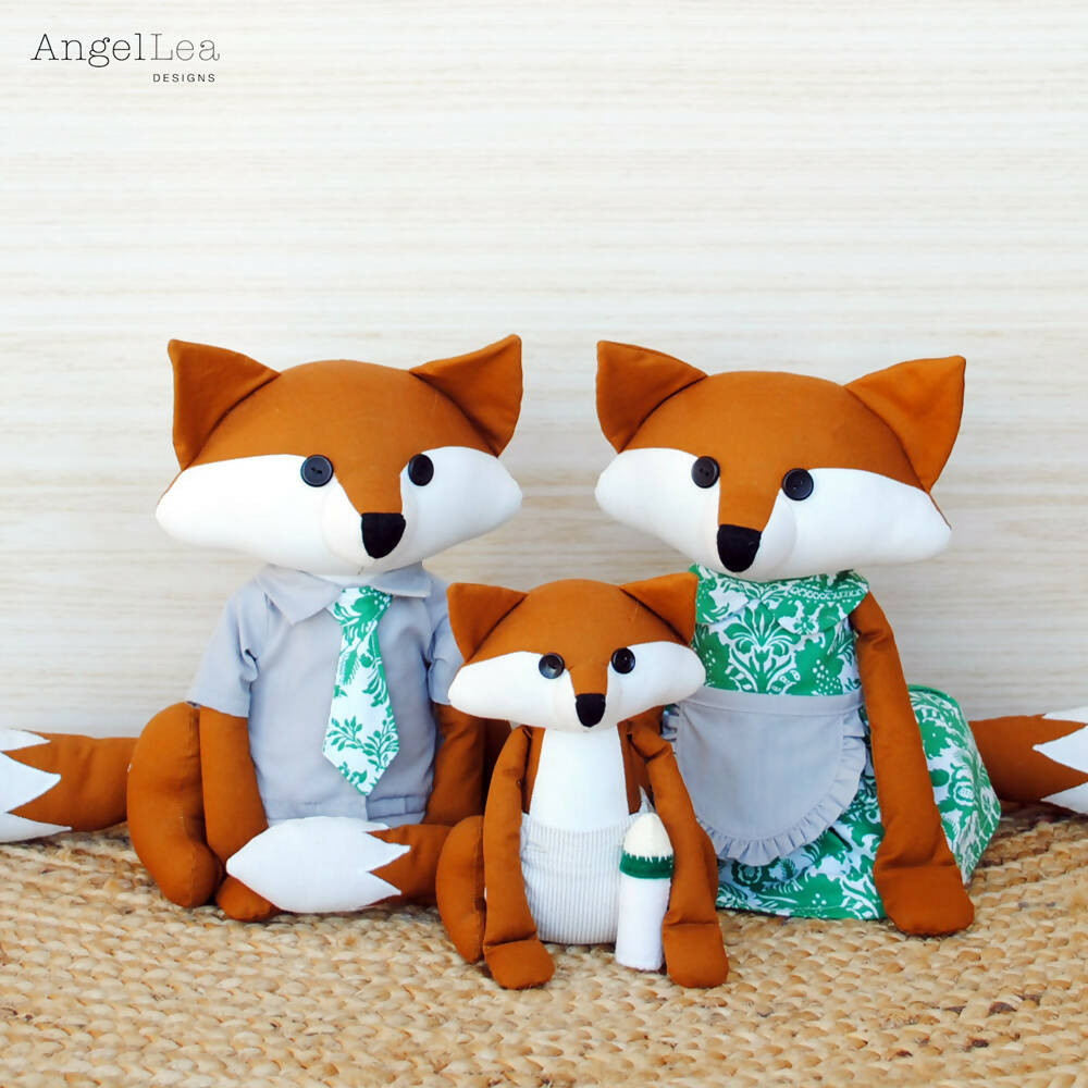 Fox Family Stuffed Animals PDF Sewing Pattern