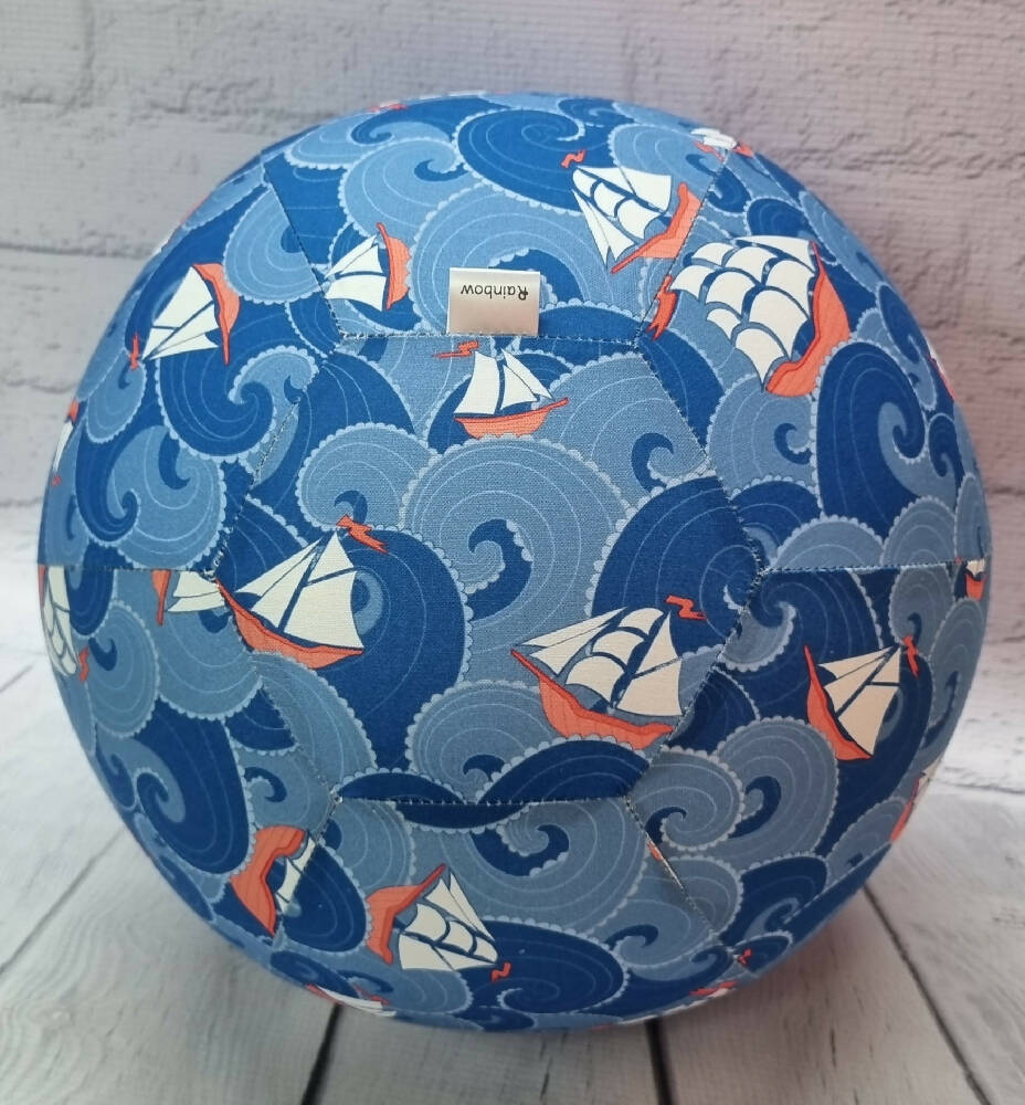 Balloon Ball: Ships Ahoy, solid print style Blue, White, Coral
