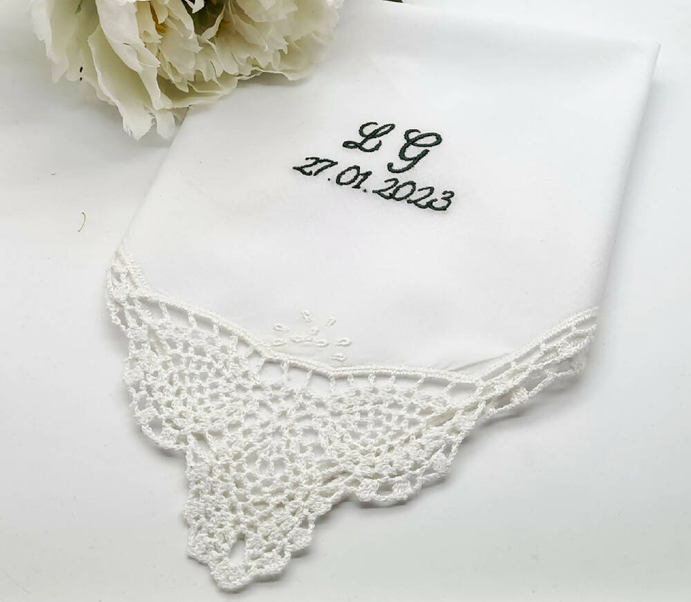 Initialed Handkerchief Gift for Wedding or Special Occasion