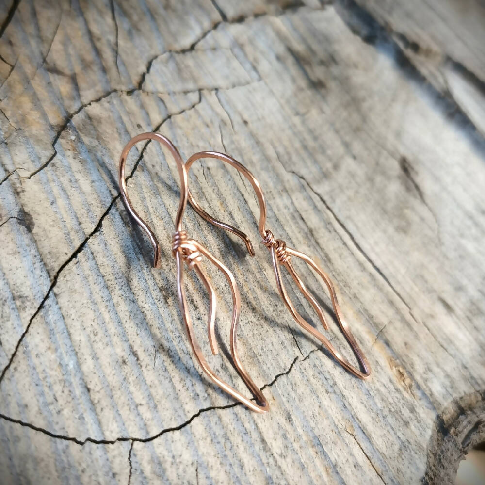 Mini Gum Leaf Earrings - copper