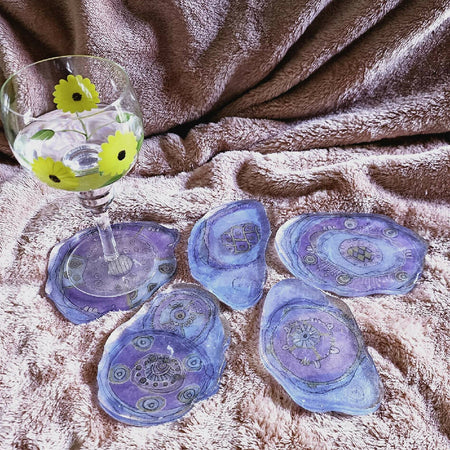 A set of 5 Coasters made from Resin