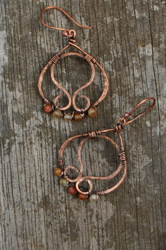 Carnelian and Copper earrings
