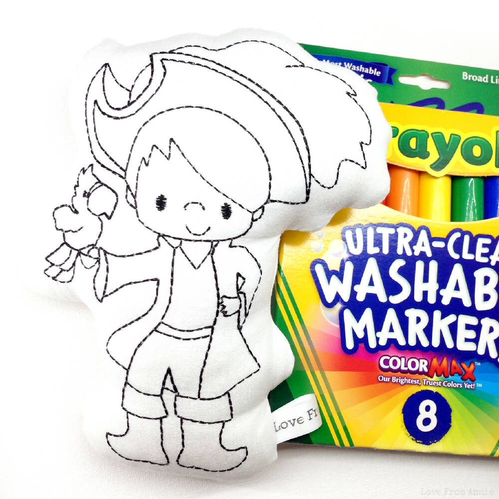 Colour In Pirate and Pirate Ship