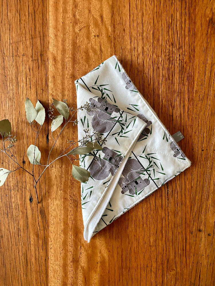 burp cloth - koalas / organic cotton hemp fleece / baby toddler