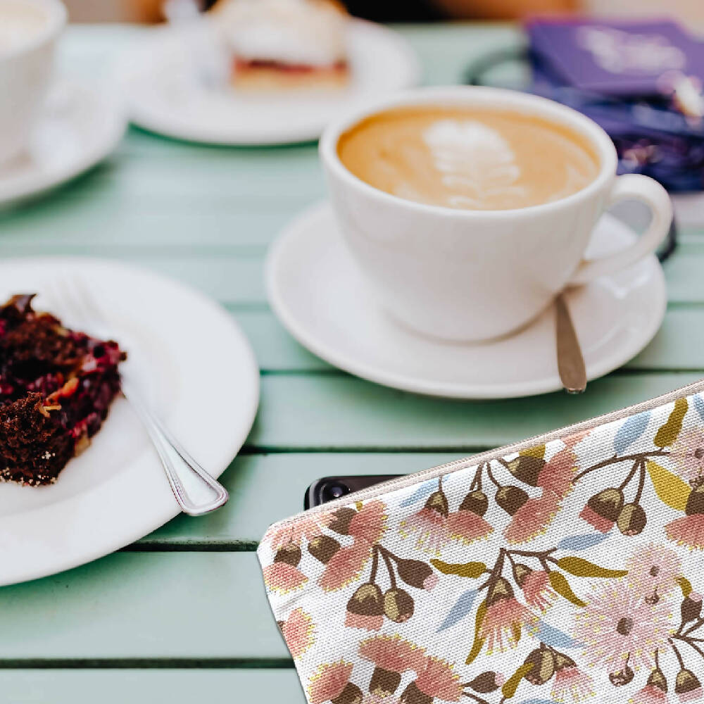 Zipper Purse - Eucalyptus Flowering Gum Print with Secret Message inside #7