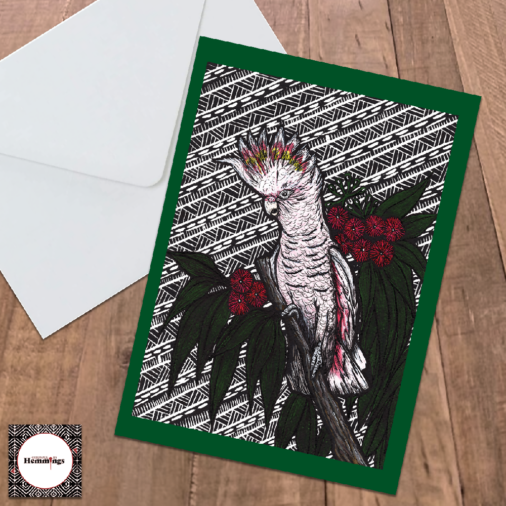 Major Mitchell Cockatoo in Tree Greeting Card + Envelope