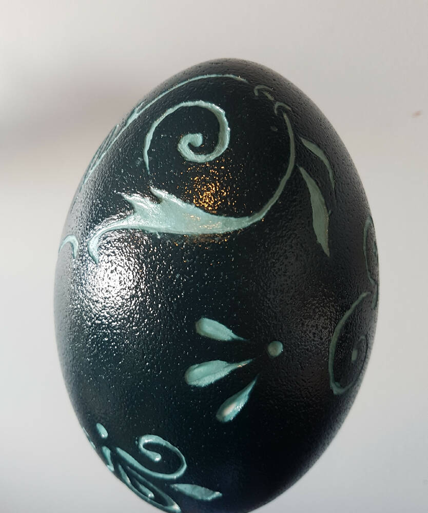 Engraved Emu Egg - Swirls