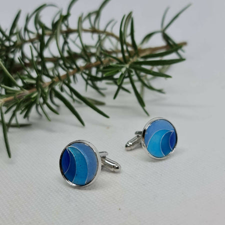 Cufflinks - Blue and Silver for Him
