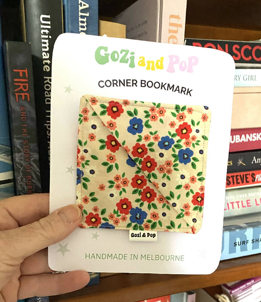 Floral Corner Bookmark - Poppy