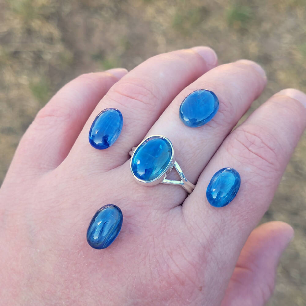 Blue Kyanite Choose-Your-Stone Silver Ring (Made To Order)
