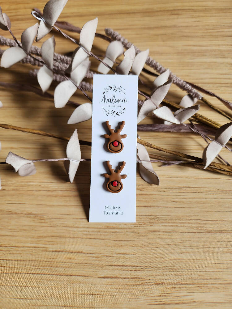 Christmas reindeer stud earrings