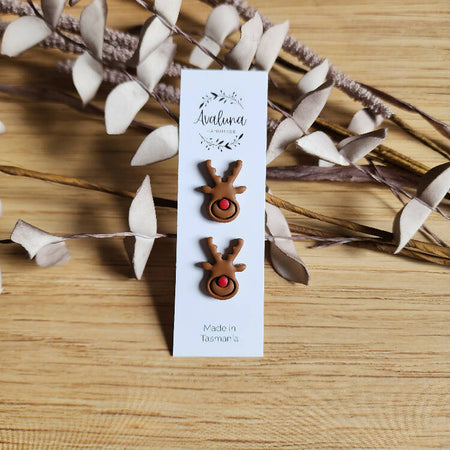 Christmas reindeer stud earrings