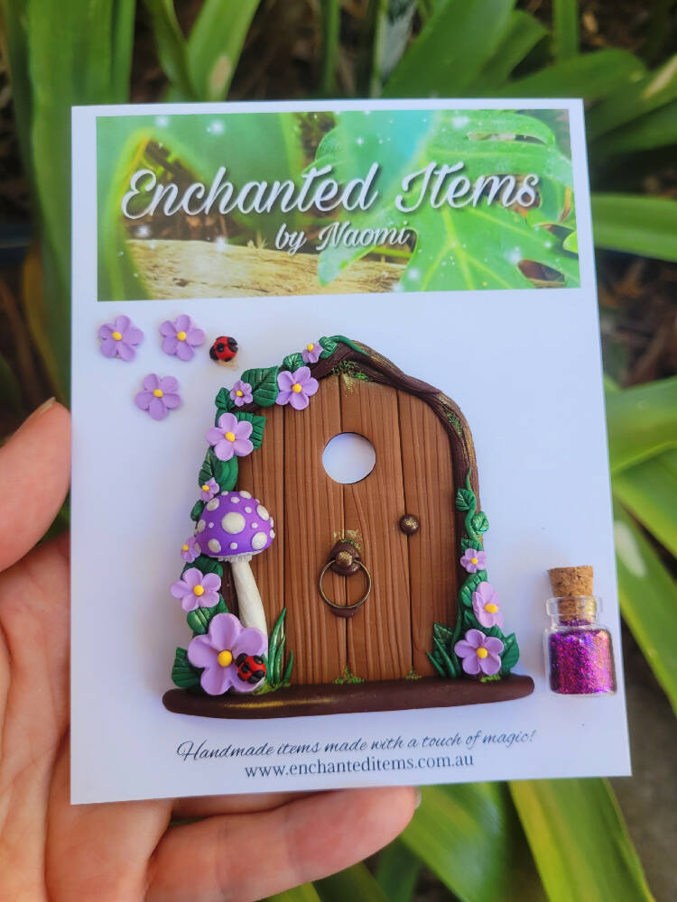 Purple mushroom Woodland mini Fairy Door
