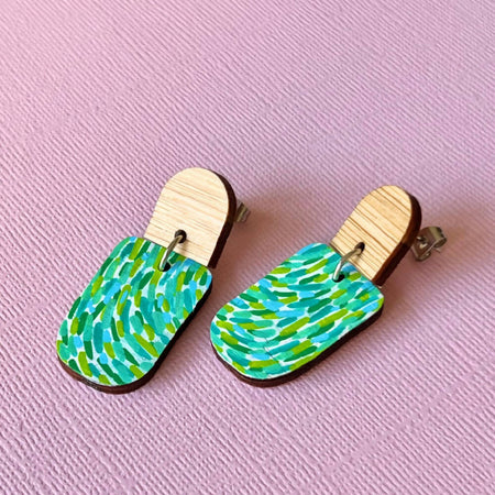 Painted Wood Earrings