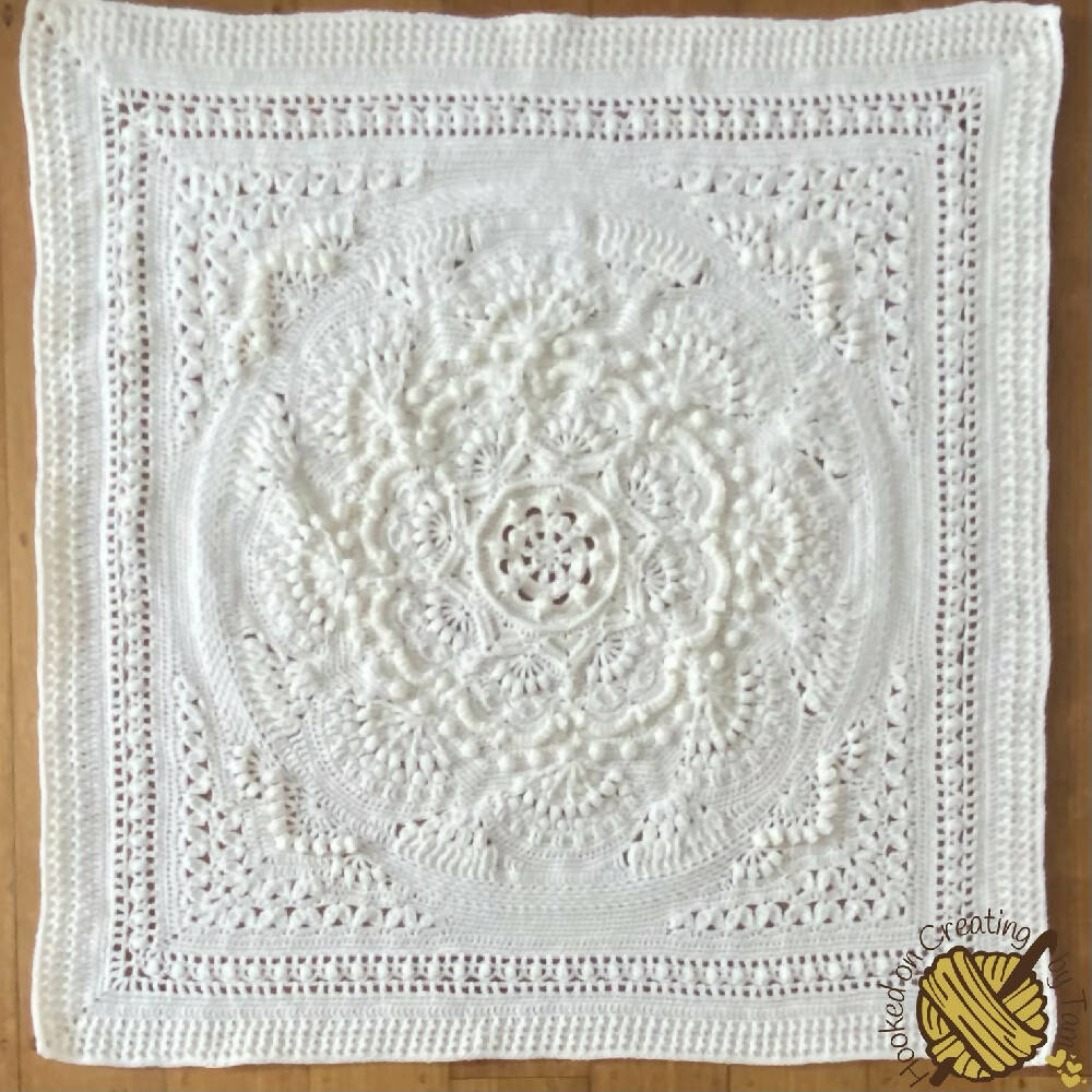 Cream ‘Baby Arcadia’ Heirloom Handmade Baby Blanket 100% Acrylic
