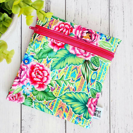 Reusable Waterproof Zip Bag, Petite - Bright Floral
