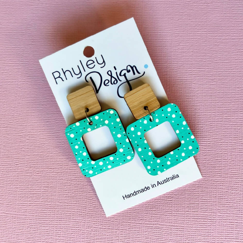 Painted Wood Earrings