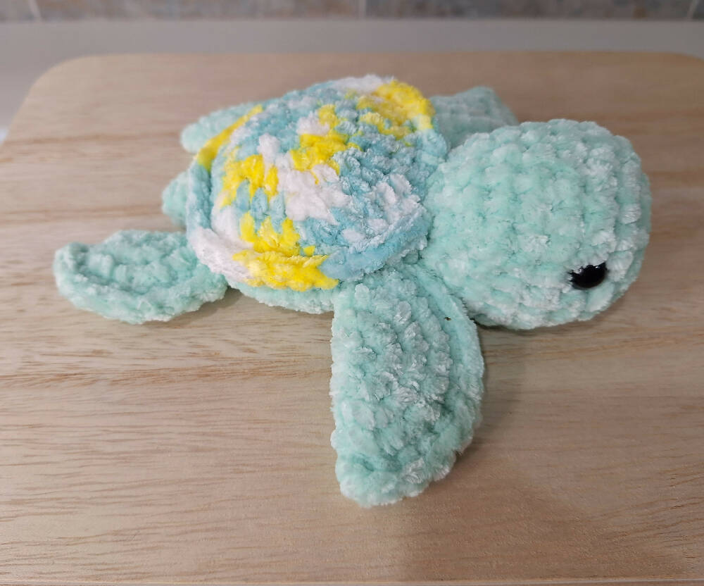 crocheted velvet sea turtle