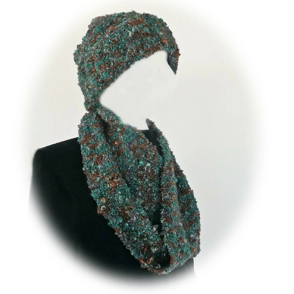 hat scarf set- wool-handmade mod oval