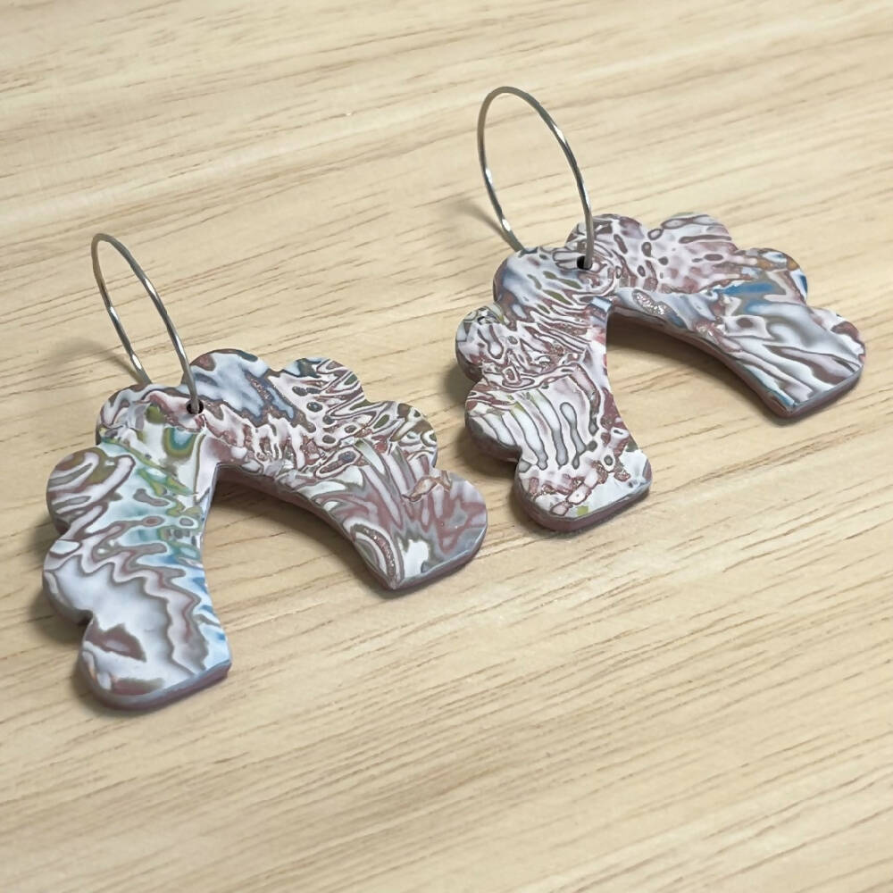 polymer-clay-fancy-arch-dangle-hoop-earring