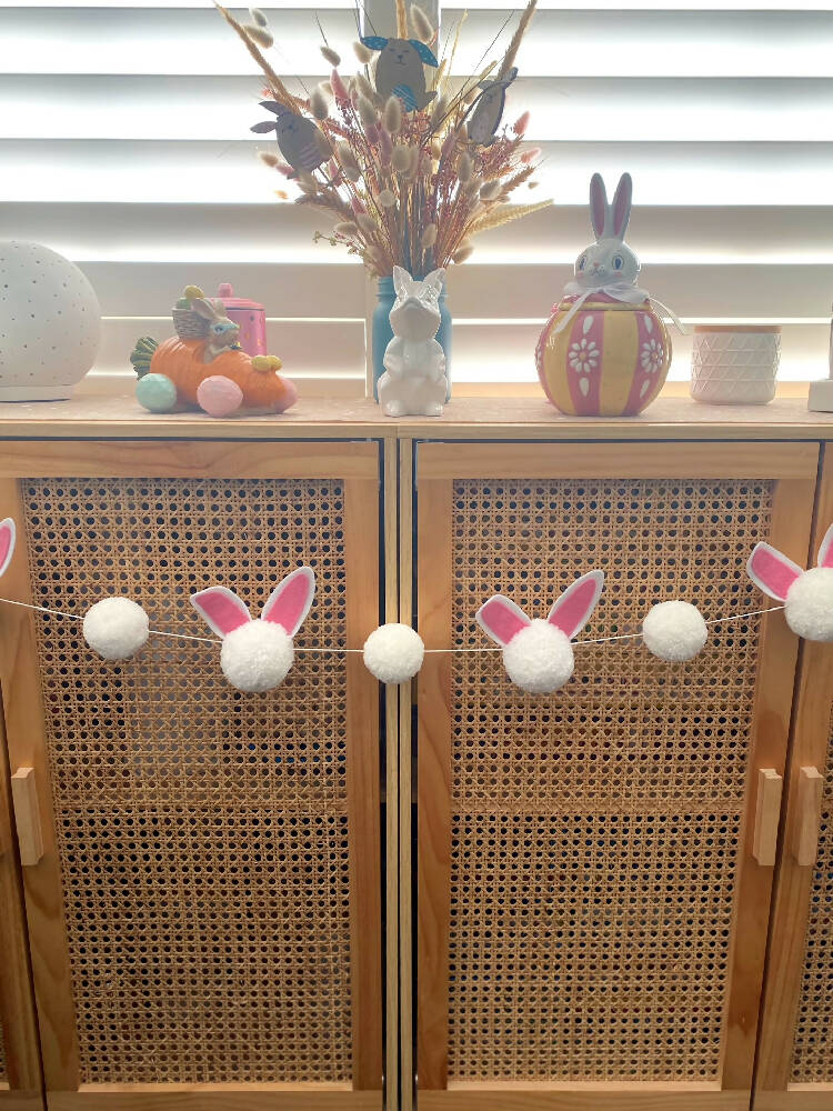 Bunny pom-pom garland - banner - easter - wall hanging - 11