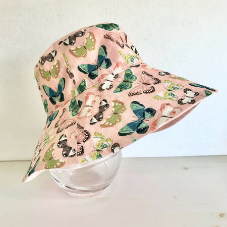 Summer hat in beautiful butterflies fabric