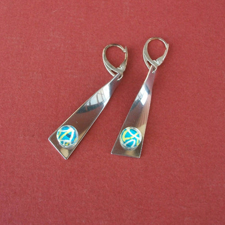 Baptista - painted ear drops on stainless tag