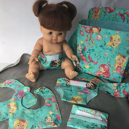 Nappy Bag and accessories for Baby Doll - mermaid teal #2