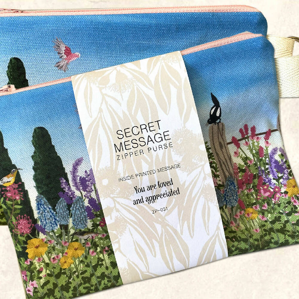 zp-031-Cottage-Garden-Flowers-Birds-Zipper-Pouch-C