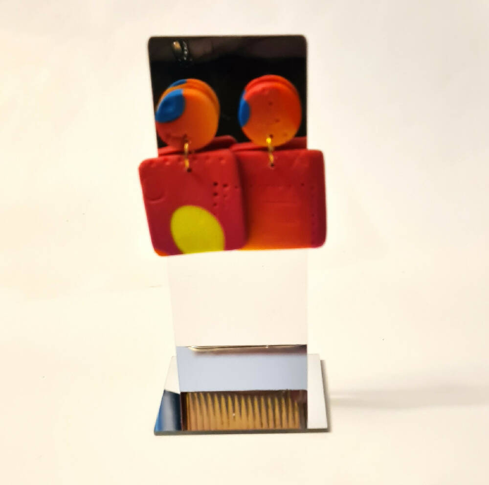 Orange stud earrings