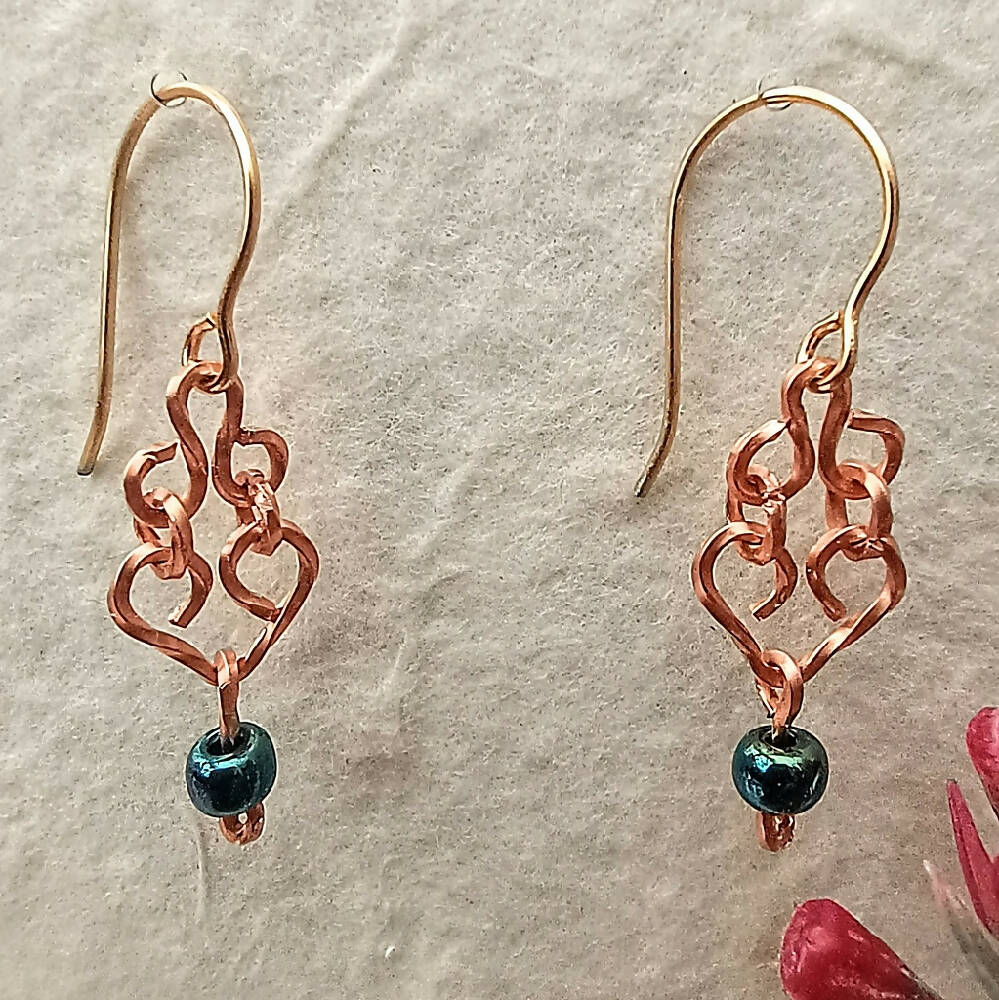 Mini-Heart Wire Earrings