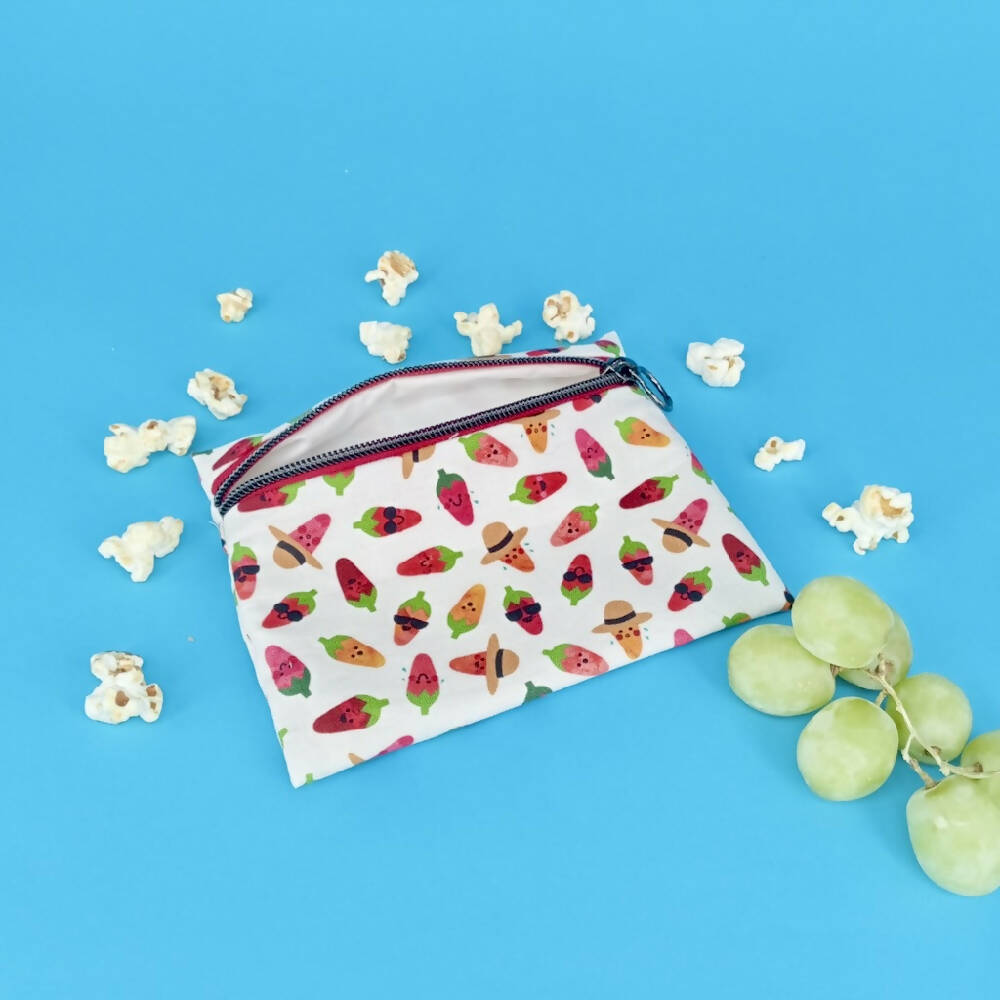 Snack Bag (Reusable) - Hot Chilli Peppers on Ivory