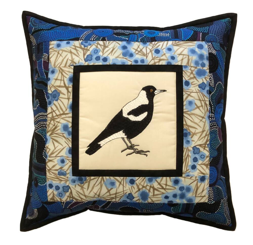 handmade Australian native quilted - magpie