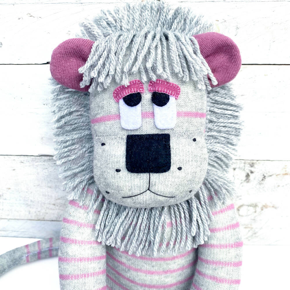 Lila the Sock Lion - READY TO SHIP soft toy