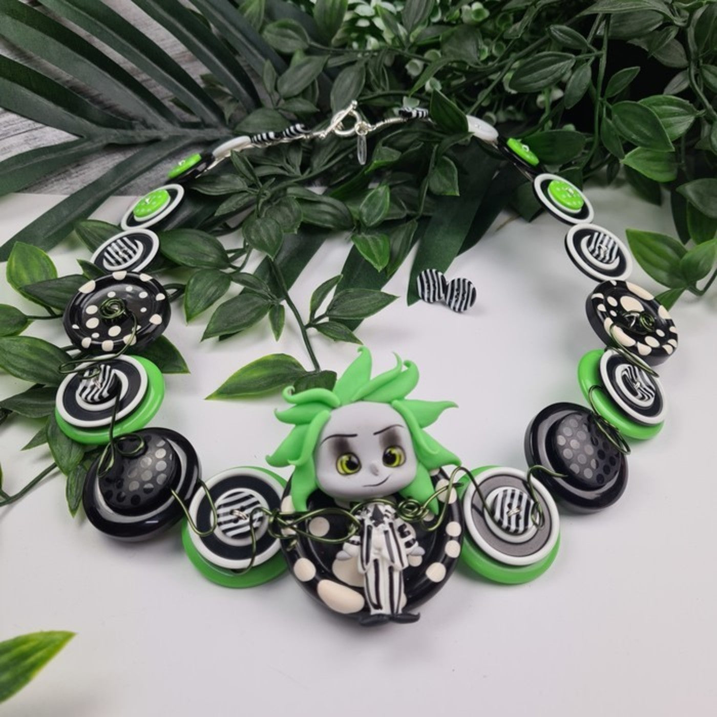 Button Necklace Halloween Movie Jewellery and Earrings