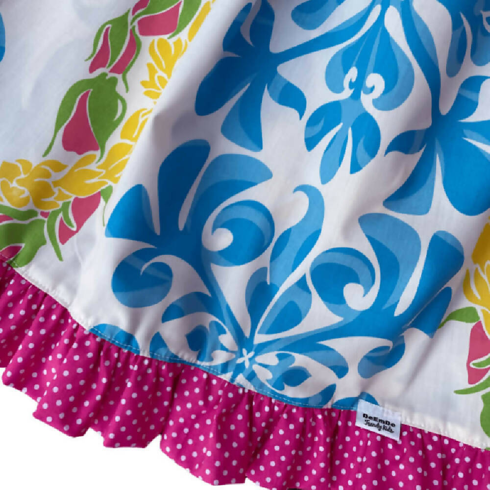 Girls Ruffle Trim Dress |Tropical Print | Size 4