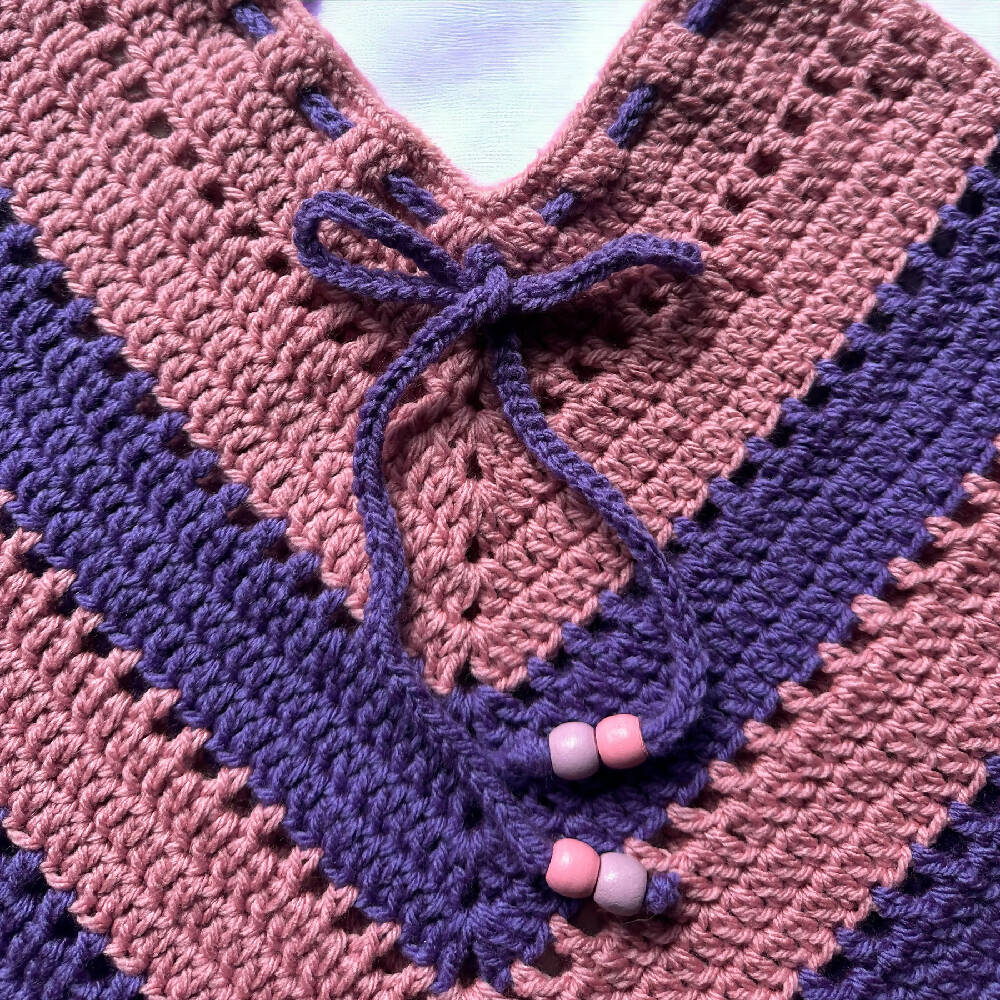 Joy - Handmade Crochet Kids Poncho 3-5 years