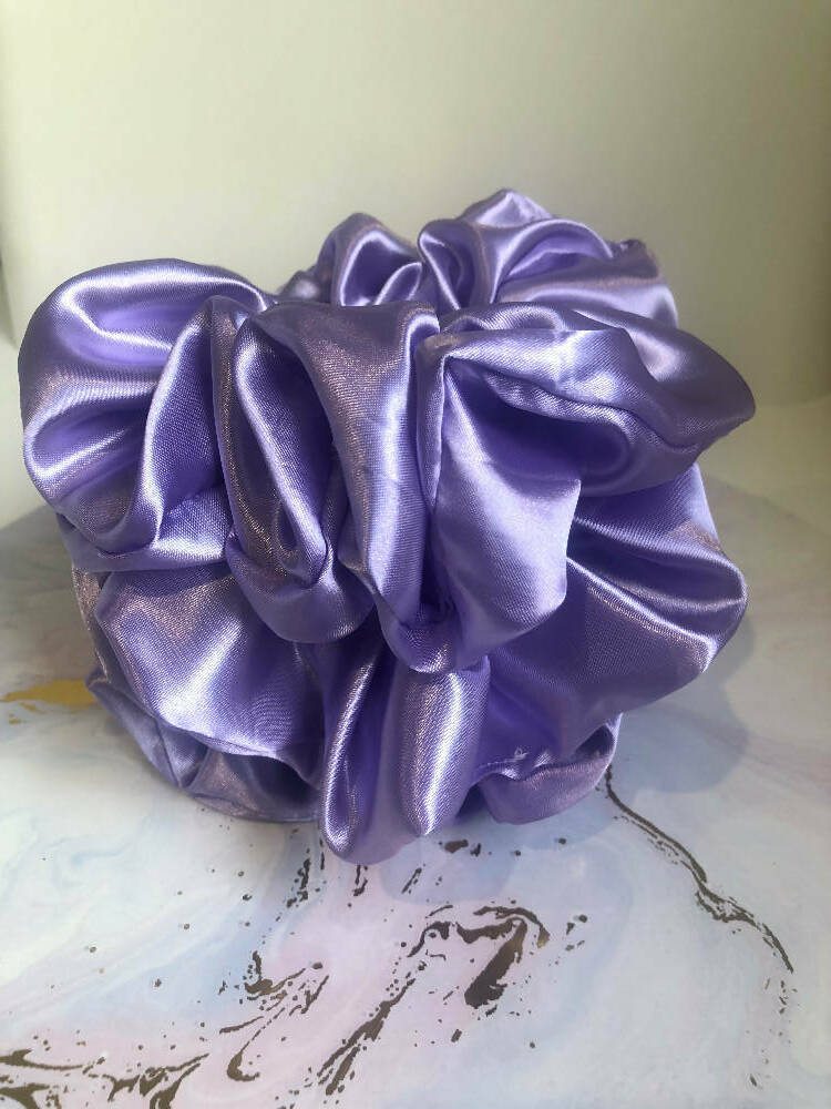 Satin Scrunchie in Pretty Purple, XL, Luxe Oversized Silky Scrunchie