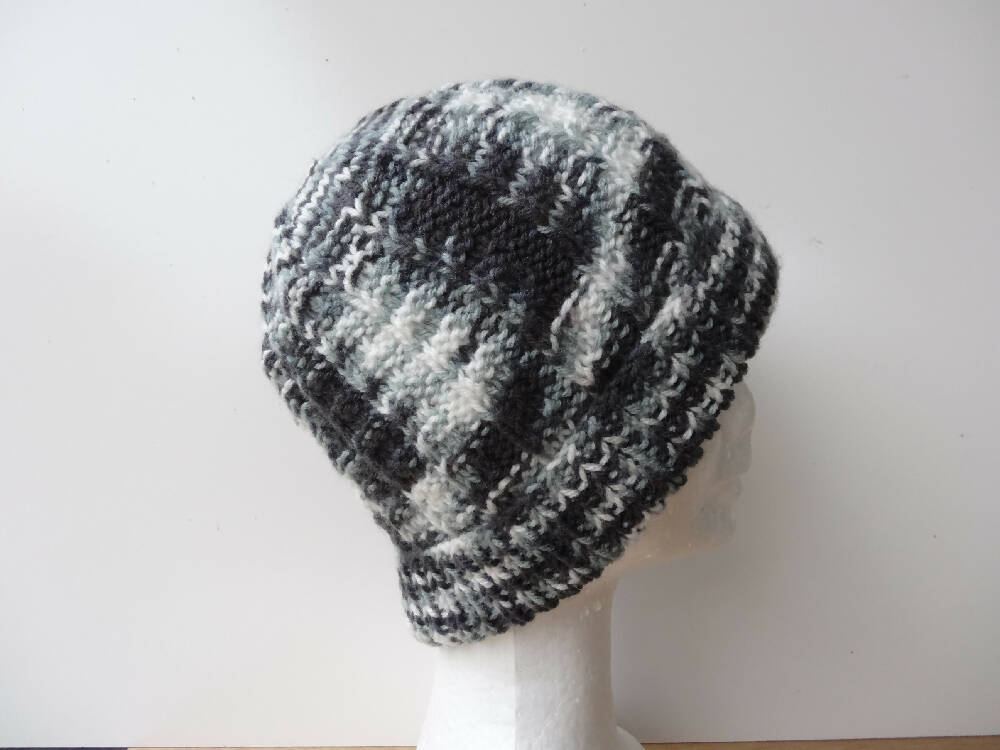 Black/Grey/White beanie