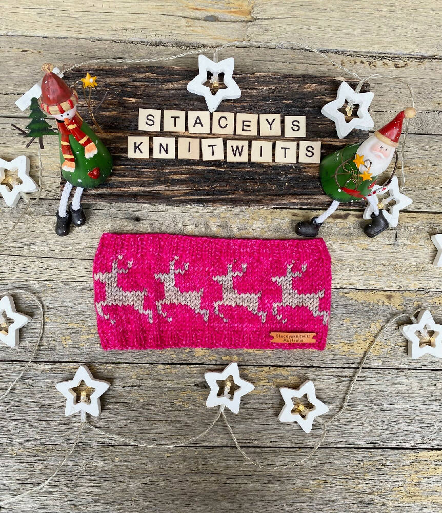 DOWNLOAD - Knitting Pattern - Christmas Headband, Reindeer Headband Pattern