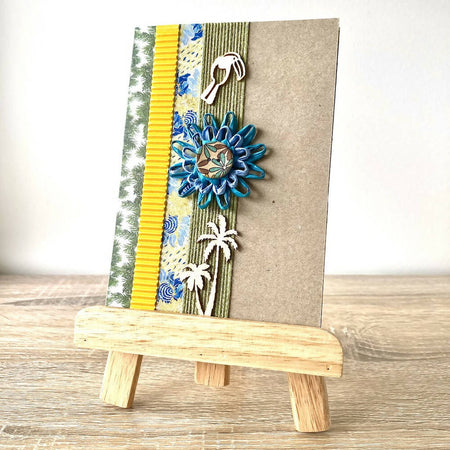 Greeting Card Flower Tropical Handmade Recycled