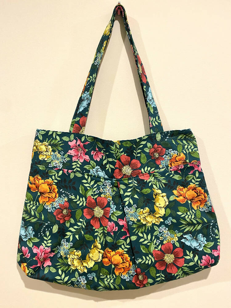 Green and bright flowers Tote Bag