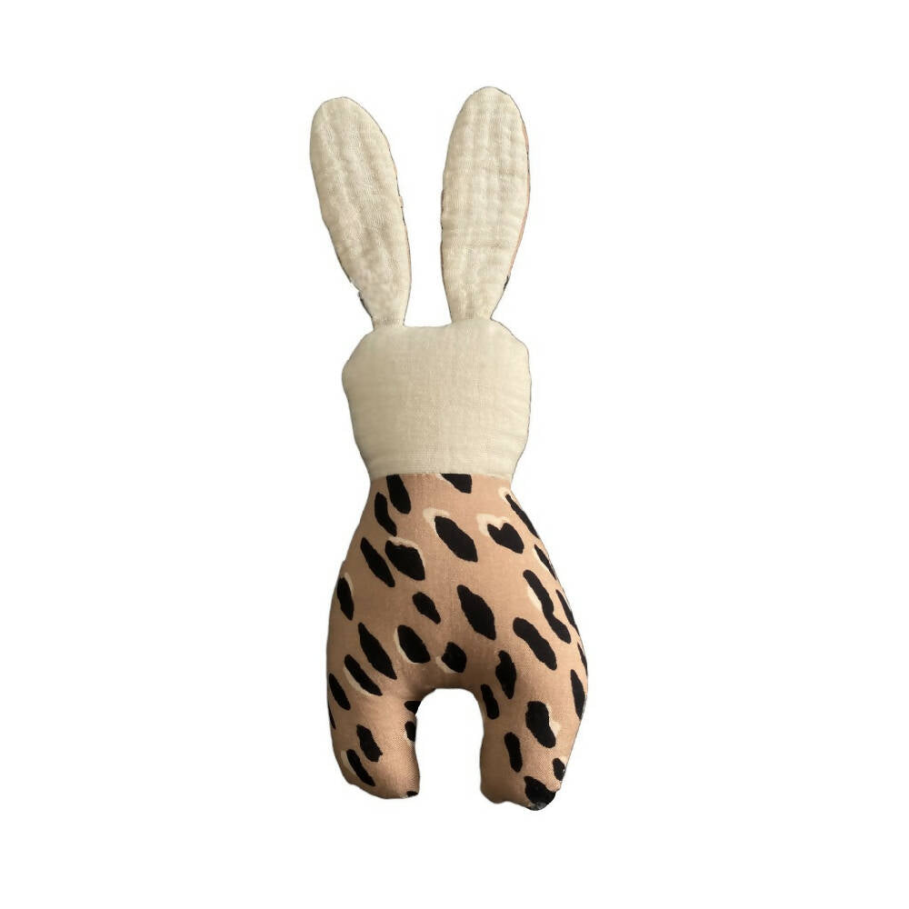 Leopard Print Baby Bunny, Bib & Bunny Ears Teether Set