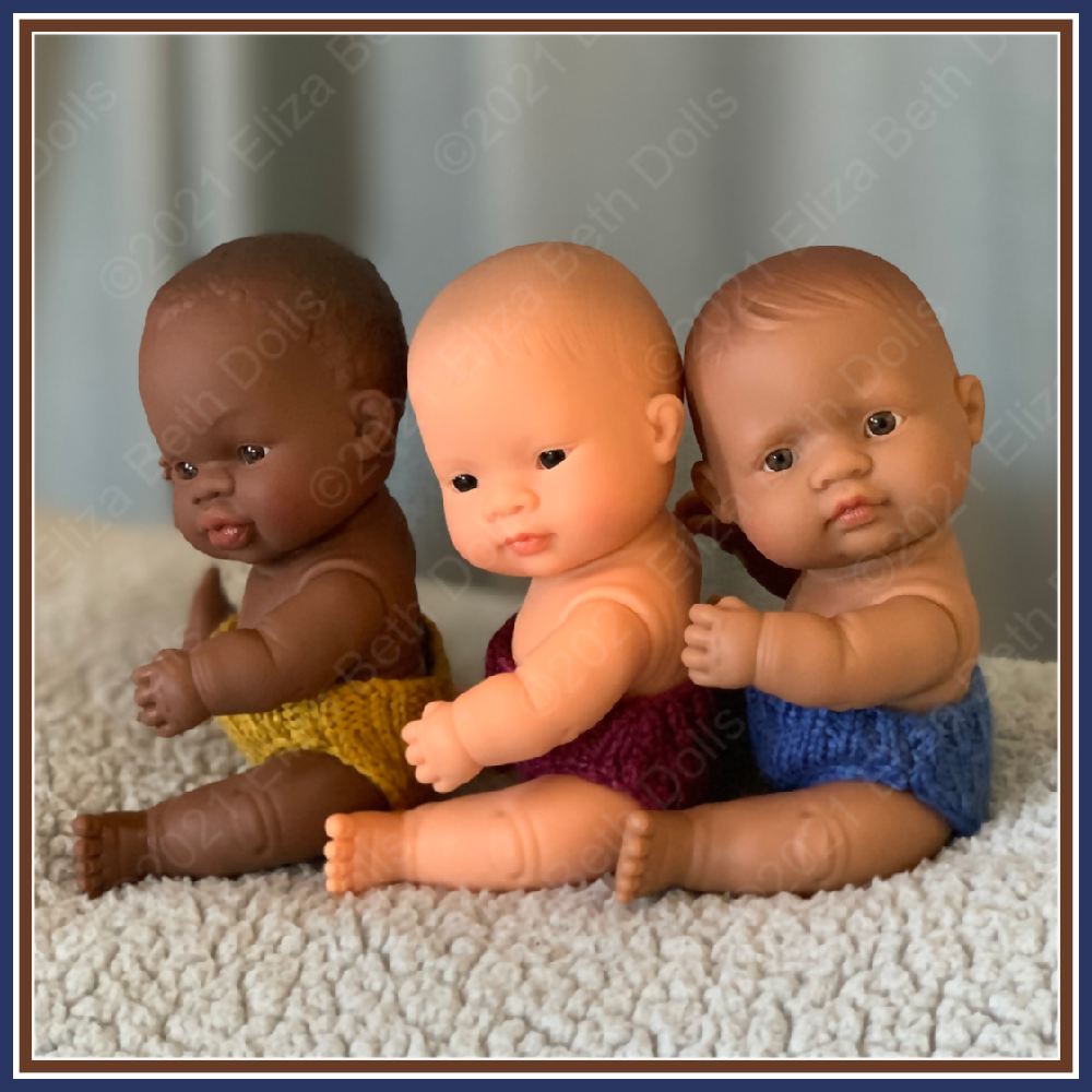 Miniland Underwear Set For 8.25 Inch Baby Dolls - 2-Piece Sleeveless Top & Panties With Lace Trim