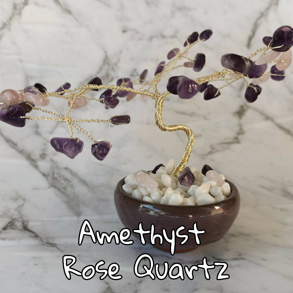 Amethyst Rose Quartz Mini Gem Tree Made in Australia