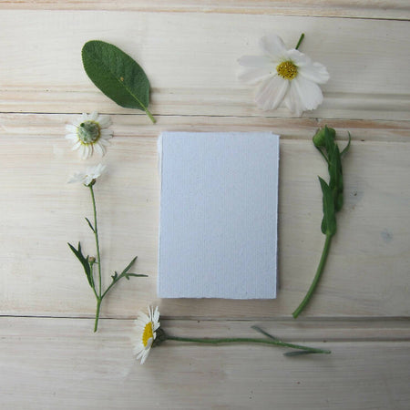 16 White Handmade Recycled paper sheets / Note Paper / Place Cards